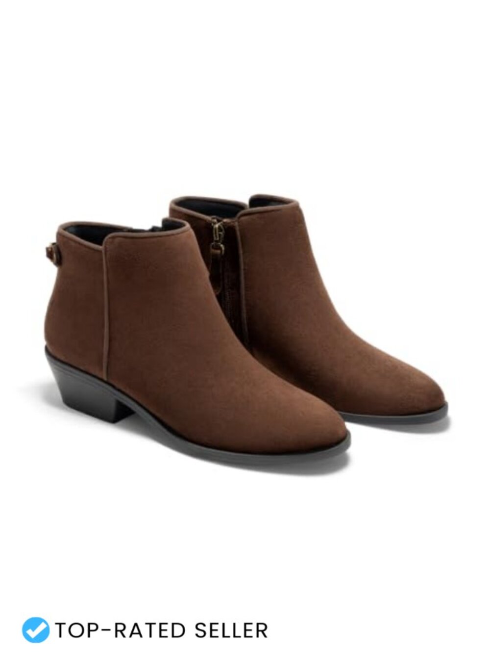 Coutgo Womens Ankle Boots Chunky Low Heel Side Zipper Fall Dress Booties